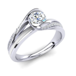 Silver 925 GRA Moissanite Diamond Engagement Ring