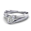 Silver 925 GRA Moissanite Diamond Engagement Ring