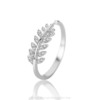 Silver Rings for Girls / Sparkling Olive Leaf Sterling Silver Ring