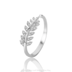 Silver Rings for Girls / Sparkling Olive Leaf Sterling Silver Ring