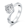 Twist Round Created White Diamond Solitaire Ring