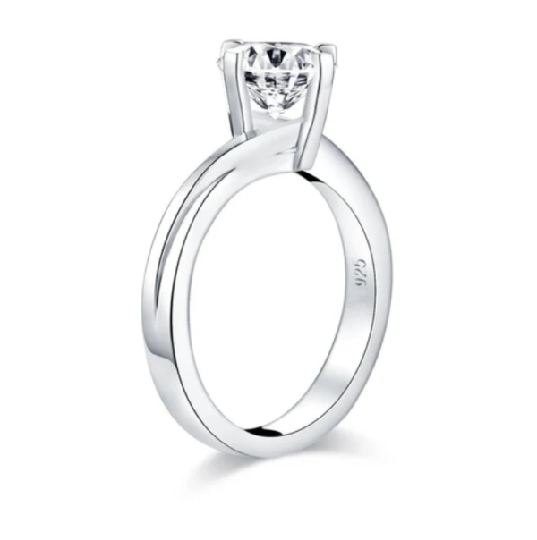 Twist Round Created White Diamond Solitaire Ring