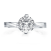 Twist Round Created White Diamond Solitaire Ring