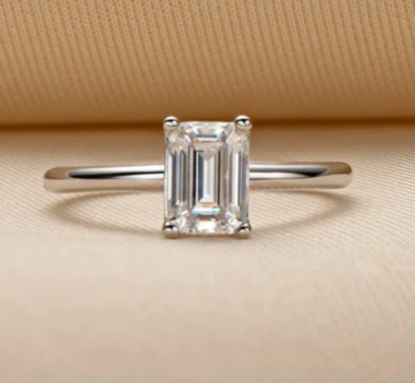 Wedding Jewelry Emerald Cut Engagement Ring – Buy 925 Silver