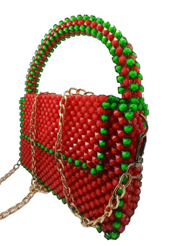 Beads Handmade Bag Red