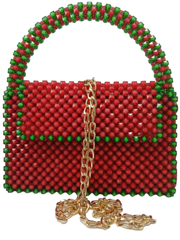 Beads Handmade Bag Red