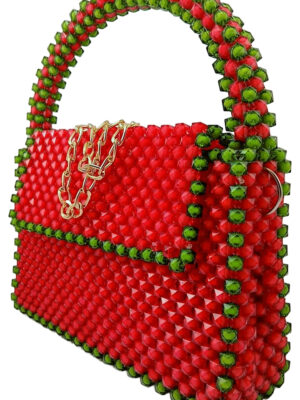 Beads Handmade Bag Red