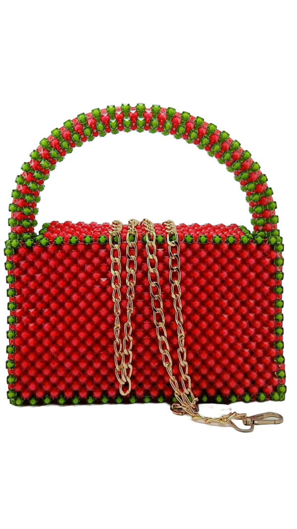 Beads Handmade Bag Red