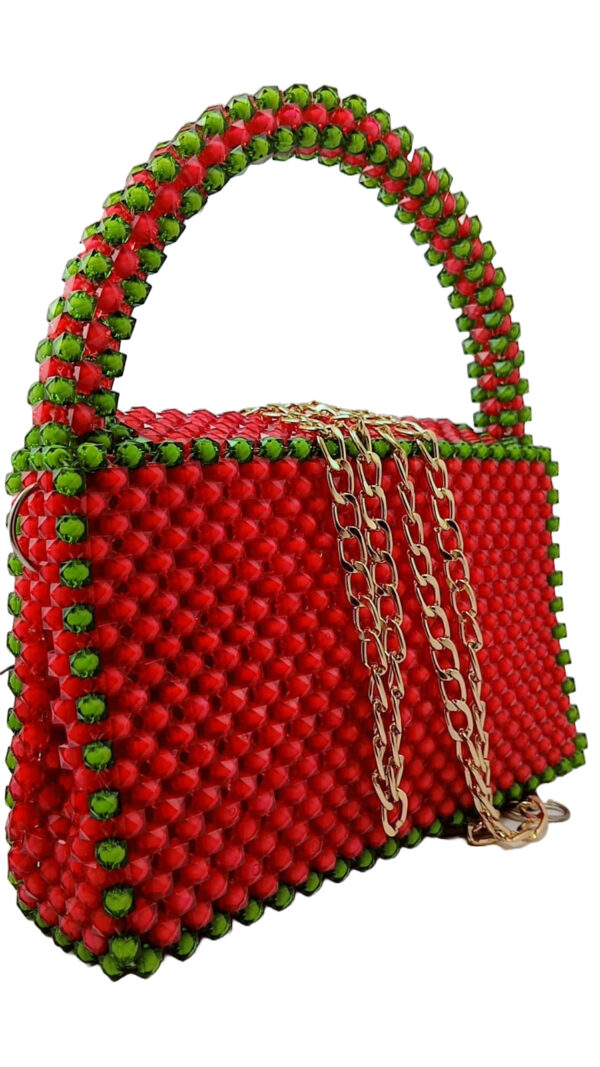 Beads Handmade Bag Red