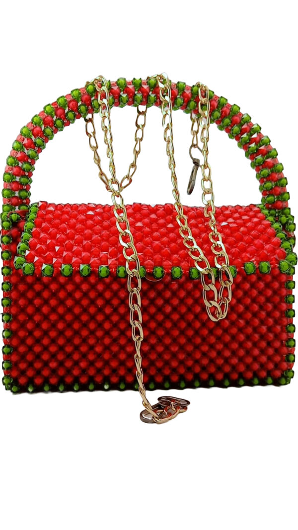 Beads Handmade Bag Red