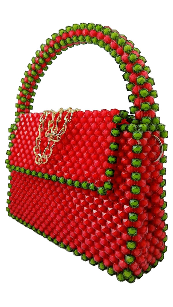 Beads Handmade Bag Red