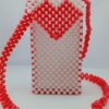 Beads Handmade Bag Red and White